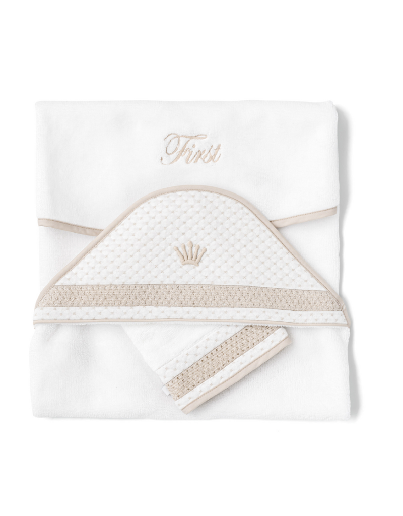 First First - Badcape en washandje - Silent Sands - Dots