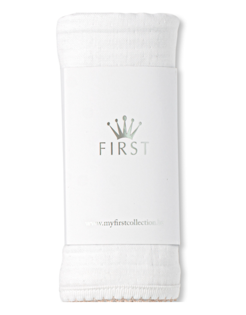 First First Tetradoek 70/70 wit/beige - effe
