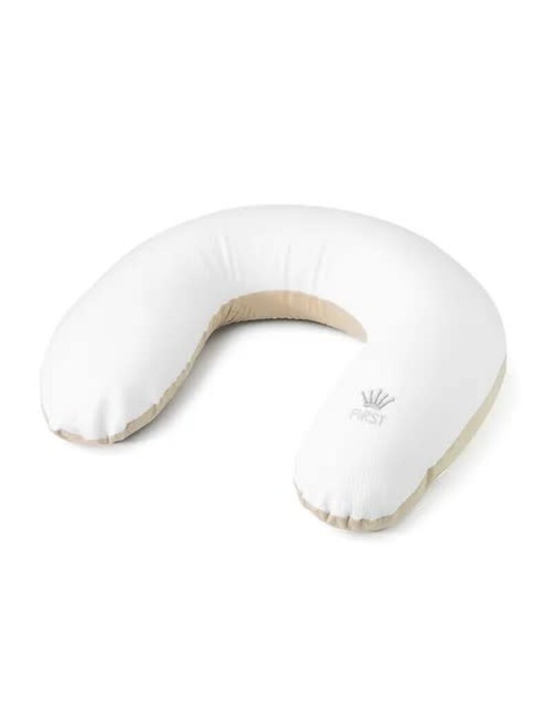 First First - Zwangerschaps- Voedingskussen - Beige/wit