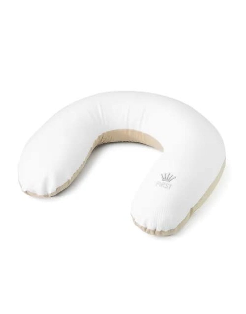 First First - Zwangerschaps- Voedingskussen - Beige/wit