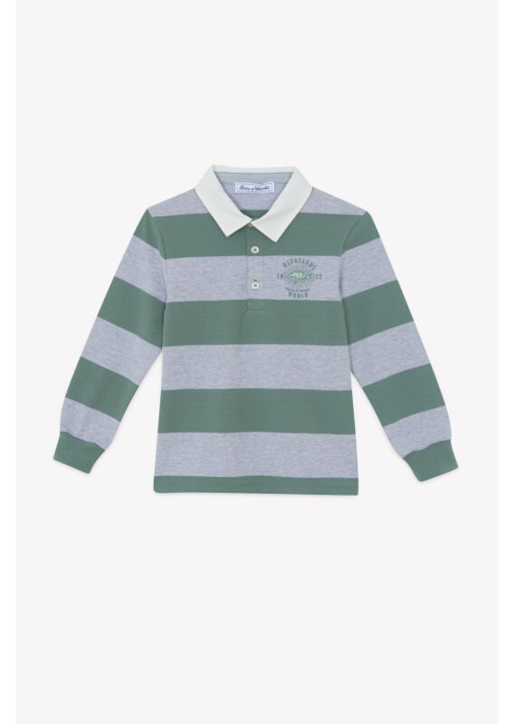 Tartine & Chocolat Tartine et Chocolat - Polo Striped Grijs/groen Dinosaurus