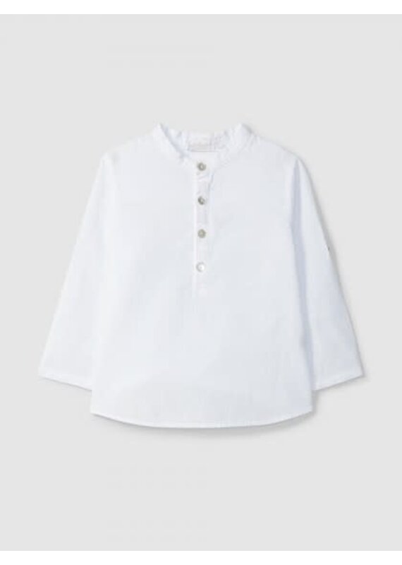 Laranjinha Laranjinha-Linnen hemd-paterskraagje-off white