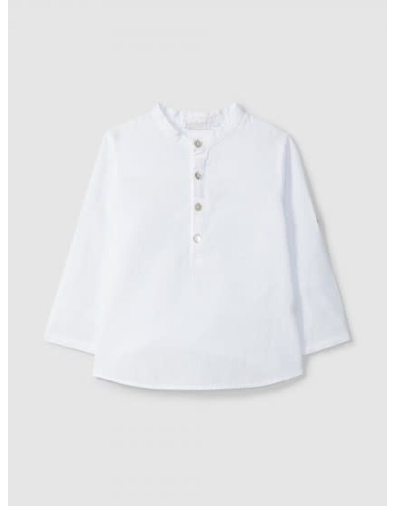 Laranjinha Laranjinha-Linnen hemd-paterskraagje-off white