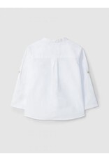 Laranjinha Laranjinha-Linnen hemd-paterskraagje-off white