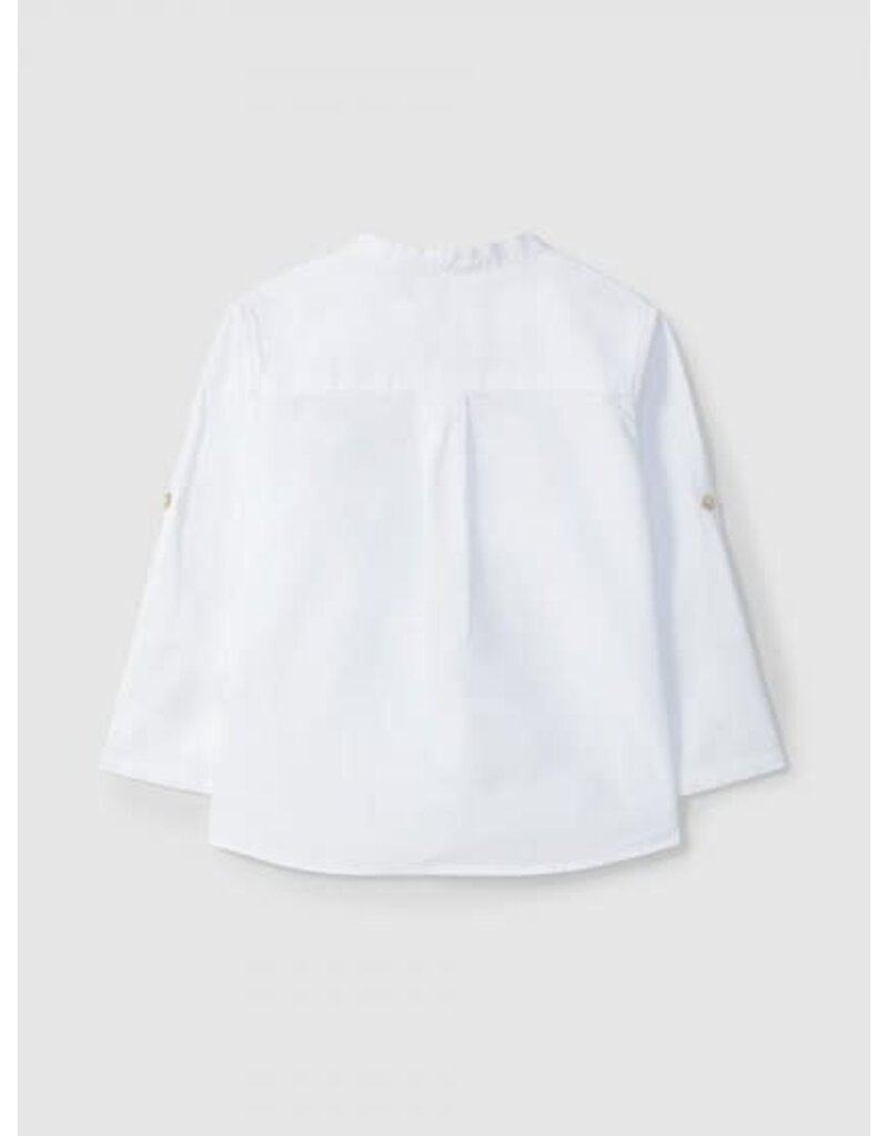 Laranjinha Laranjinha-Linnen hemd-paterskraagje-off white