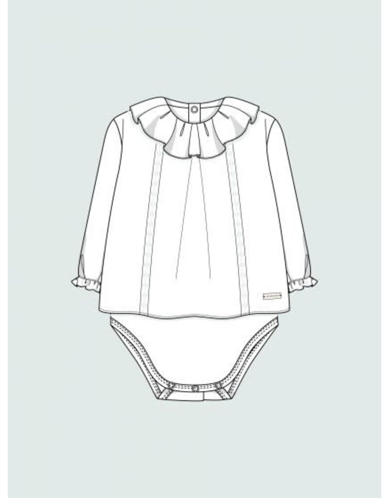 Laranjinha Laranjinha-Body Blouse met kanten details-wit