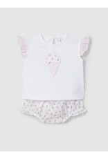 Laranjinha Laranjinha-setje Floral wit/roze ijsje