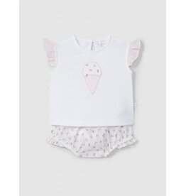 Laranjinha Laranjinha-setje Floral wit/roze ijsje