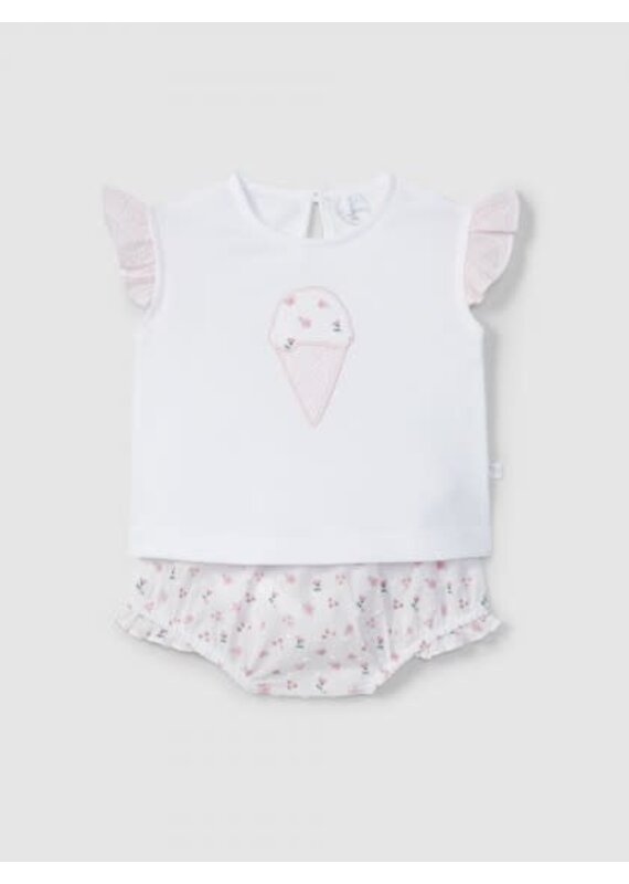 Laranjinha Laranjinha-setje Floral wit/roze ijsje