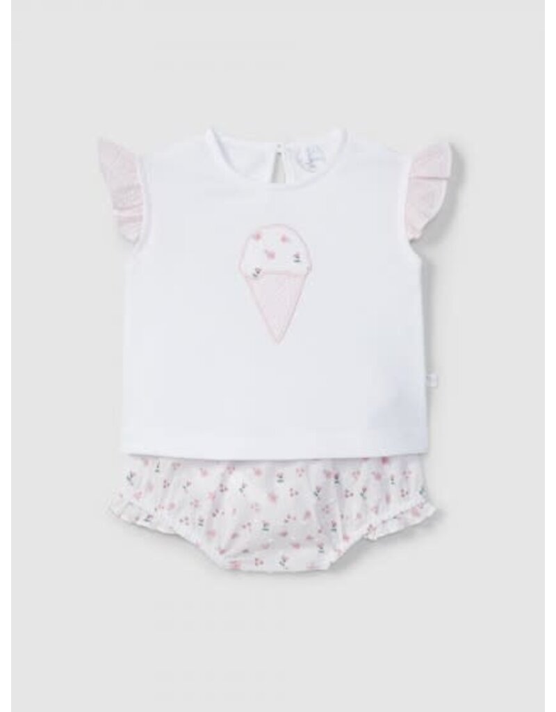 Laranjinha Laranjinha-setje Floral wit/roze ijsje