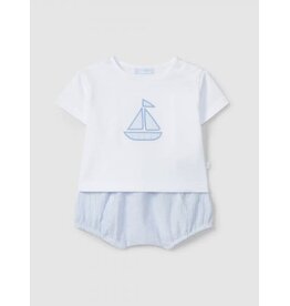 Laranjinha Laranjinha-setje Bootje-wit/blauw gestreept