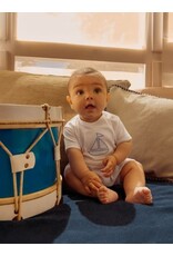 Laranjinha Laranjinha-setje Bootje-wit/blauw gestreept