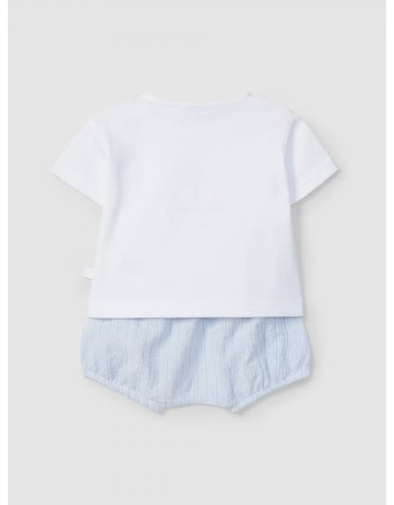 Laranjinha Laranjinha-setje Bootje-wit/blauw gestreept