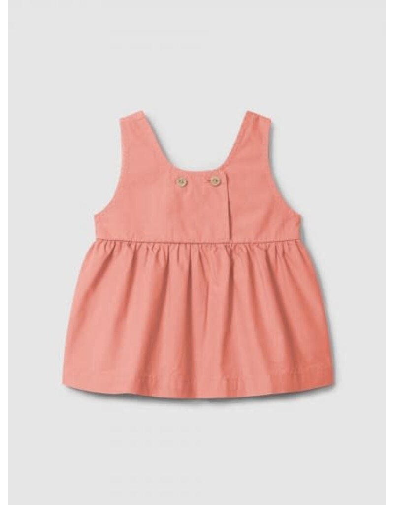 Laranjinha Laranjinha-Jurkje pinafore met knoopjes-raspberrie