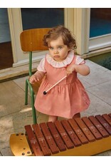 Laranjinha Laranjinha-Jurkje pinafore met knoopjes-raspberrie