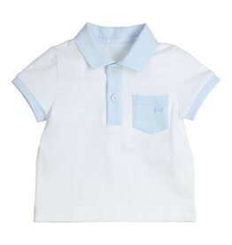 Gymp Gymp - polo aerobic licht blauw/wit