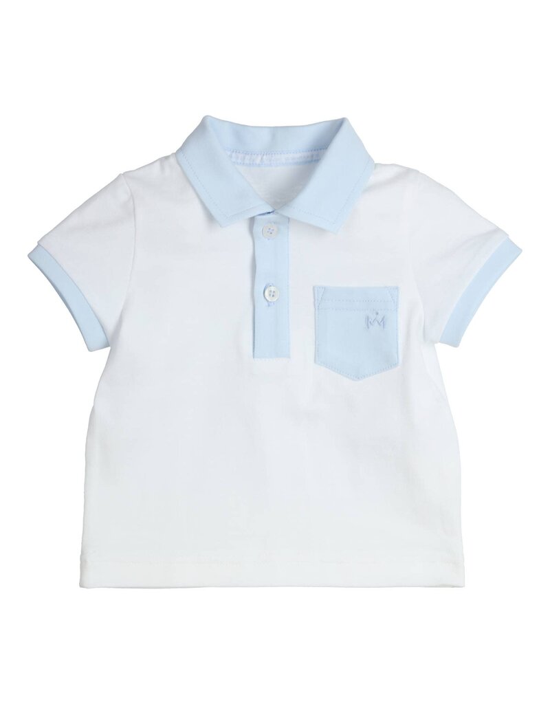 Gymp Gymp - polo aerobic licht blauw/wit