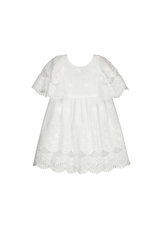 mayoral Mayoral-katoenen jurkje met broderie-wit