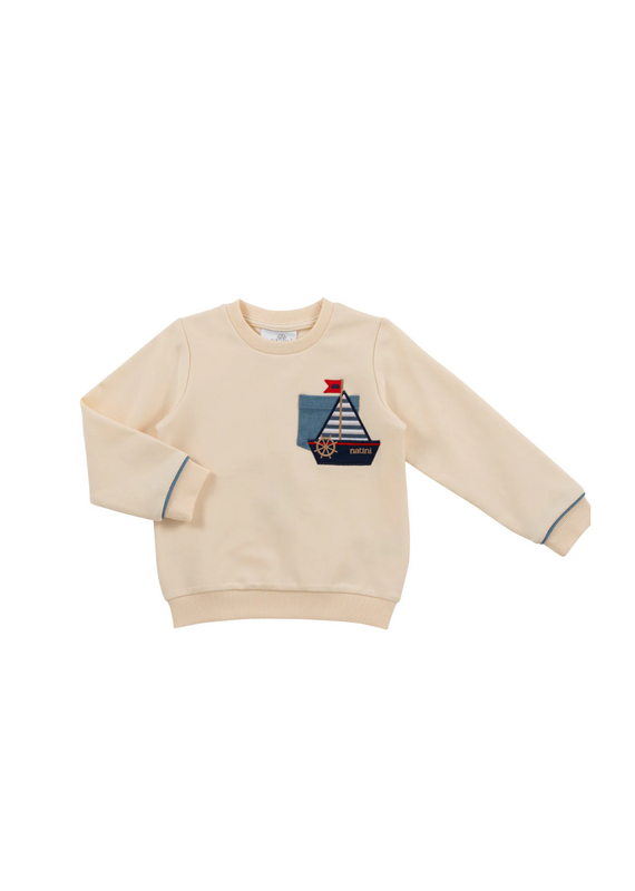 Natini Natini - Sweater Pocket Boat - cream