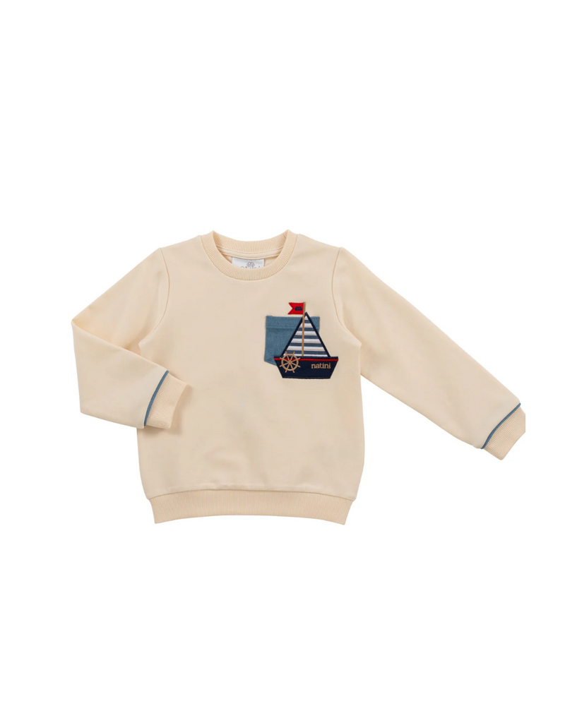 Natini Natini - Sweater Pocket Boat - cream