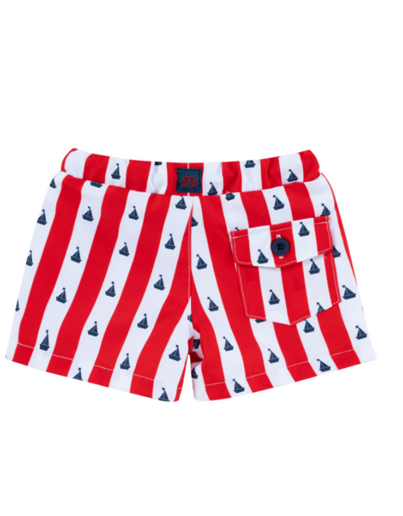 Natini Natini - Zwemshort - boats wit/rood