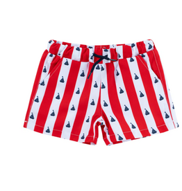 Natini Natini - Zwemshort - boats wit/rood