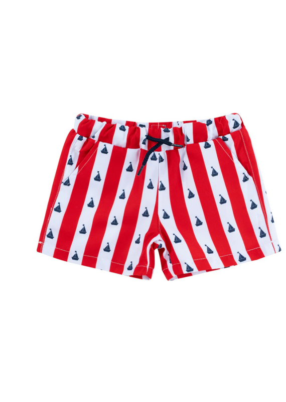 Natini Natini - Zwemshort - boats wit/rood