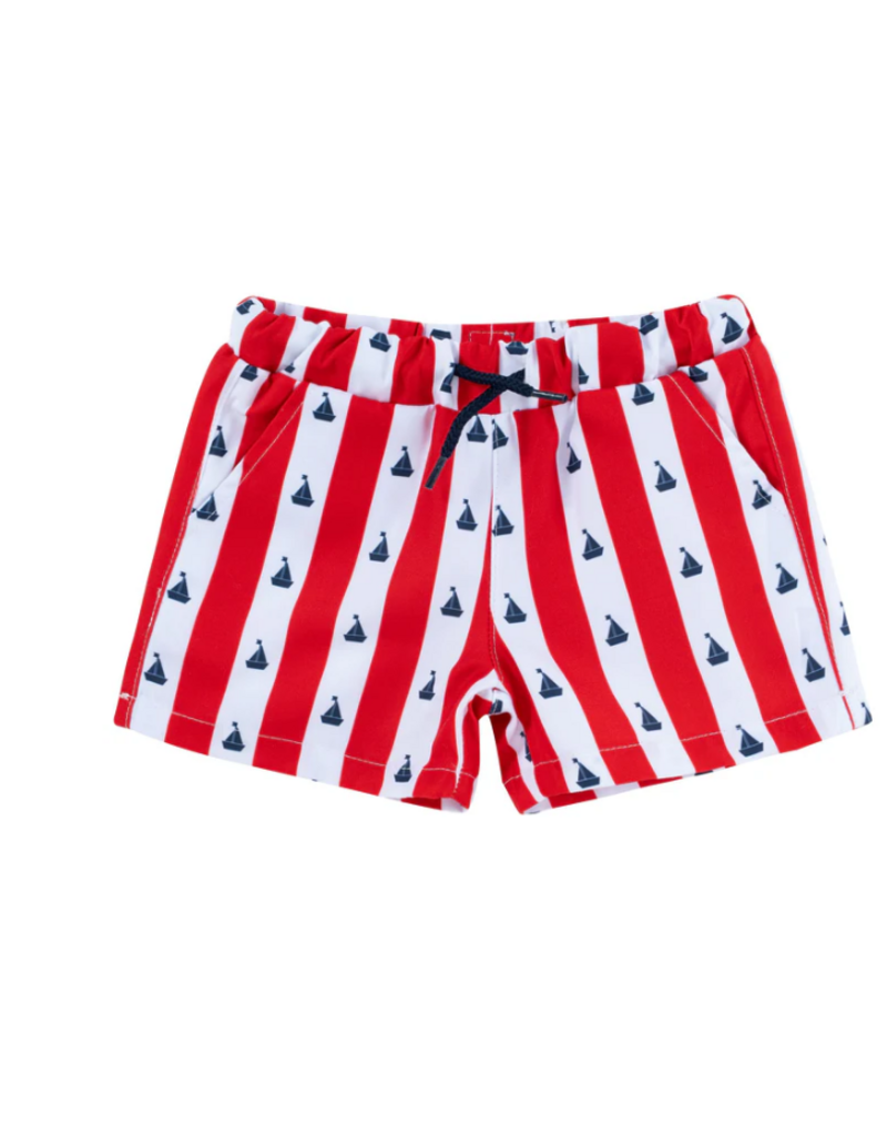 Natini Natini - Zwemshort - boats wit/rood