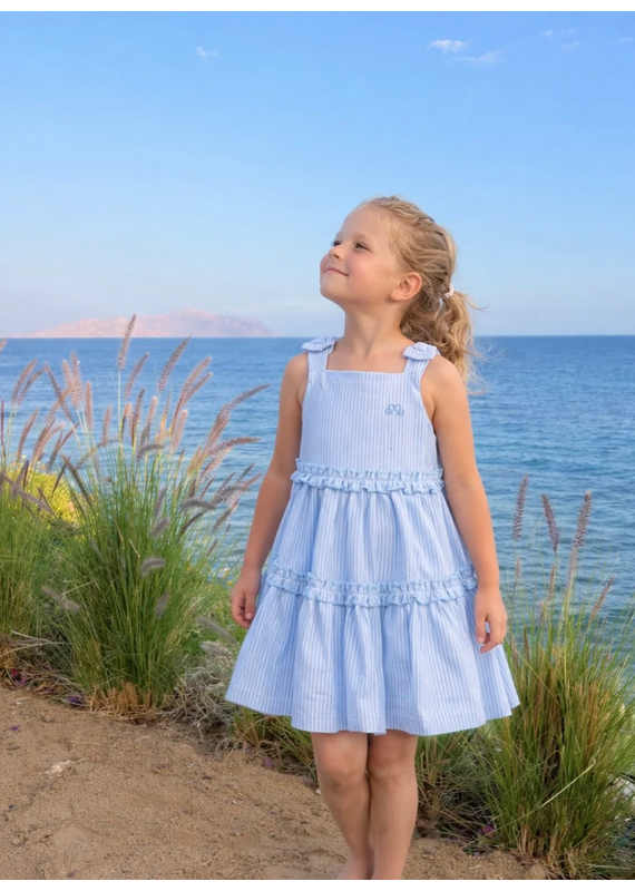 Natini Natini -Jurk Stripes wit/blauw