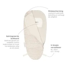 Puckababy Puckababy Inbakerslaapzak PIEP (0-3m) - brown stripes