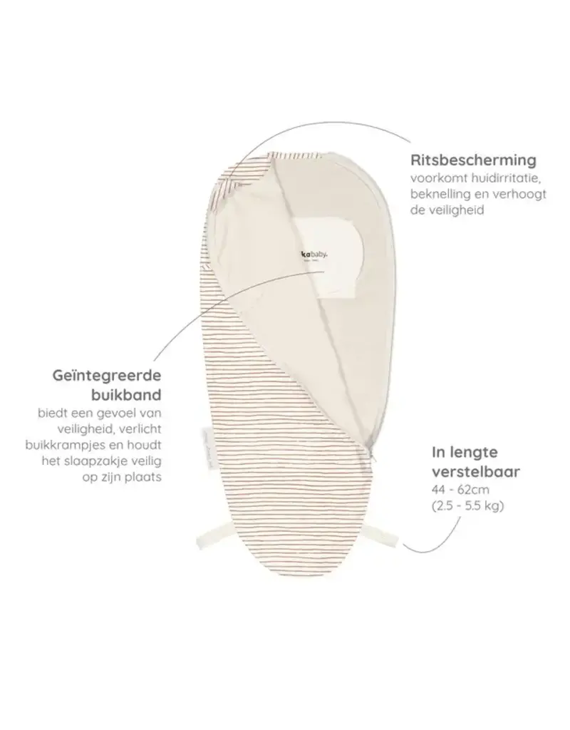 Puckababy Puckababy Inbakerslaapzak PIEP (0-3m) - brown stripes