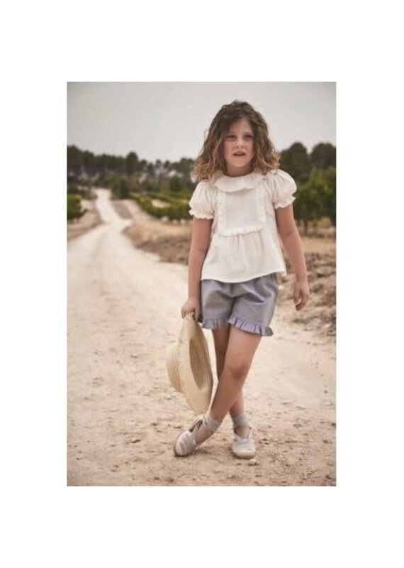 Babidu Babidu - Set Louise - Grijze short en witte blouse