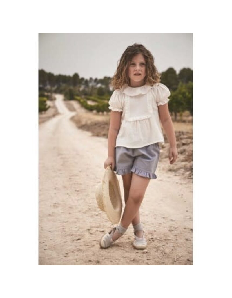 Babidu Babidu - Set Louise - Grijze short en witte blouse