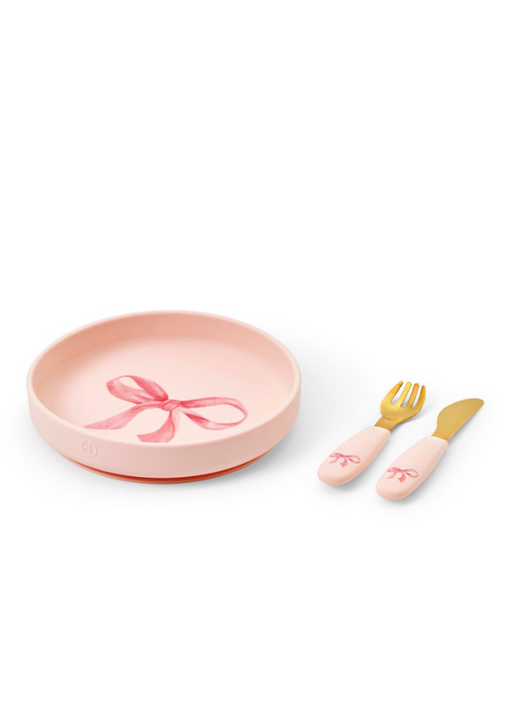 elodie details Elodie - Silcone plate - set Rosy Bow