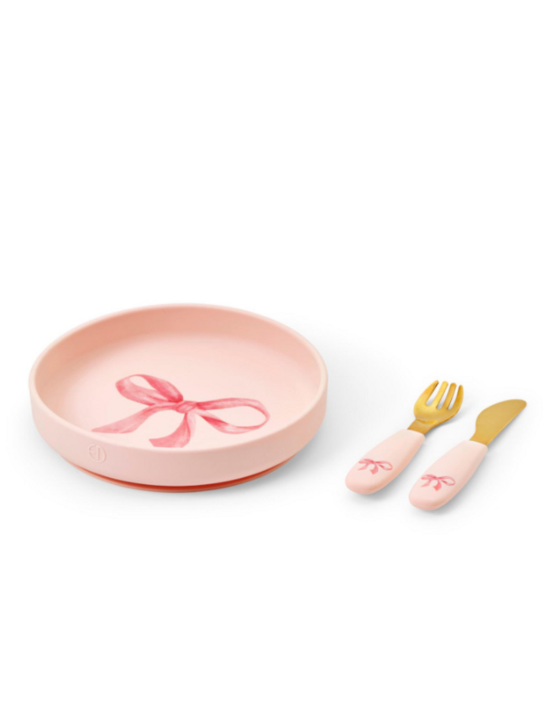 elodie details Elodie - Silcone plate - set Rosy Bow