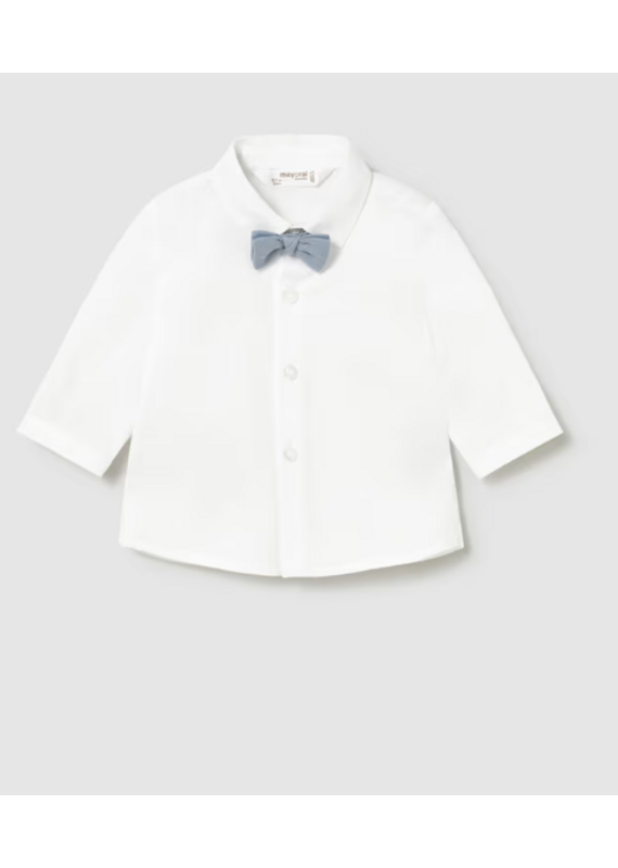 mayoral Mayoral - wit hemdje met blauwe strik