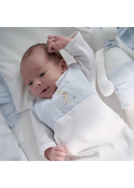 Théophile & Patachou Théophile & Patachou - Kruippakje Combi Jersye Konijn (blauw)