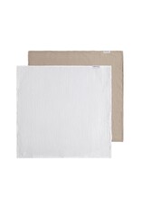 Baby's only Baby's only - Hydrofiele doek Tender beige/wit - 65x65 - 2-pack