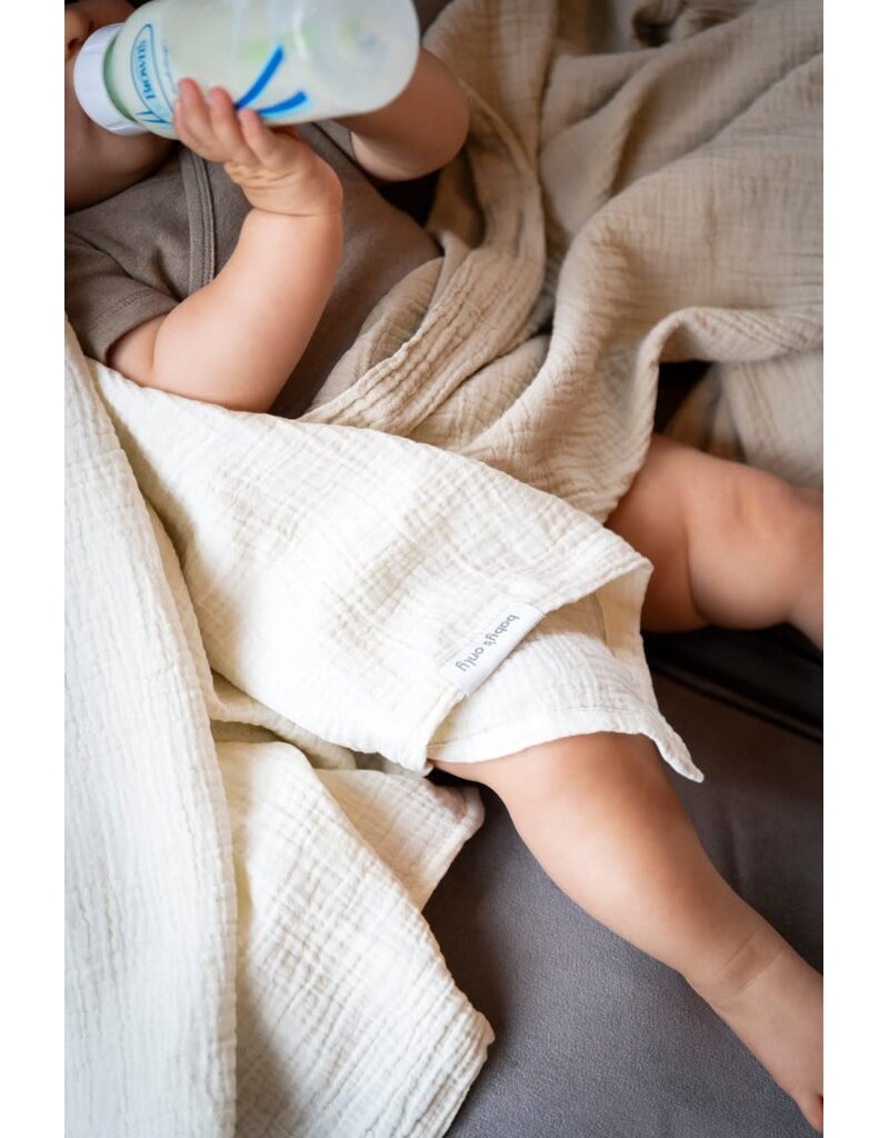 Baby's only Baby's only - Hydrofiele doek Tender beige/wit - 65x65 - 2-pack