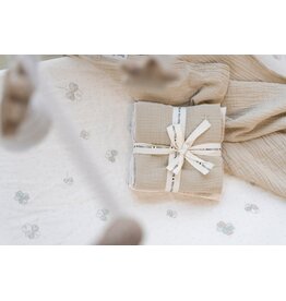 Baby's only Baby's only - Hydrofiele doek Tender warm linen/wit - 65x65 - 2-pack