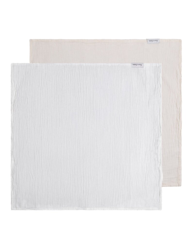 Baby's only - Hydrofiele doek Tender linen/wit - 115x115 - 2-pack