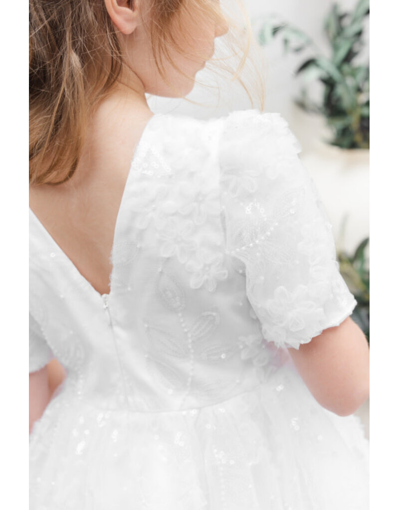 Tartine & Chocolat Tartine et Chocolat - Ceremoniejurk Maraine - wit/pailetten