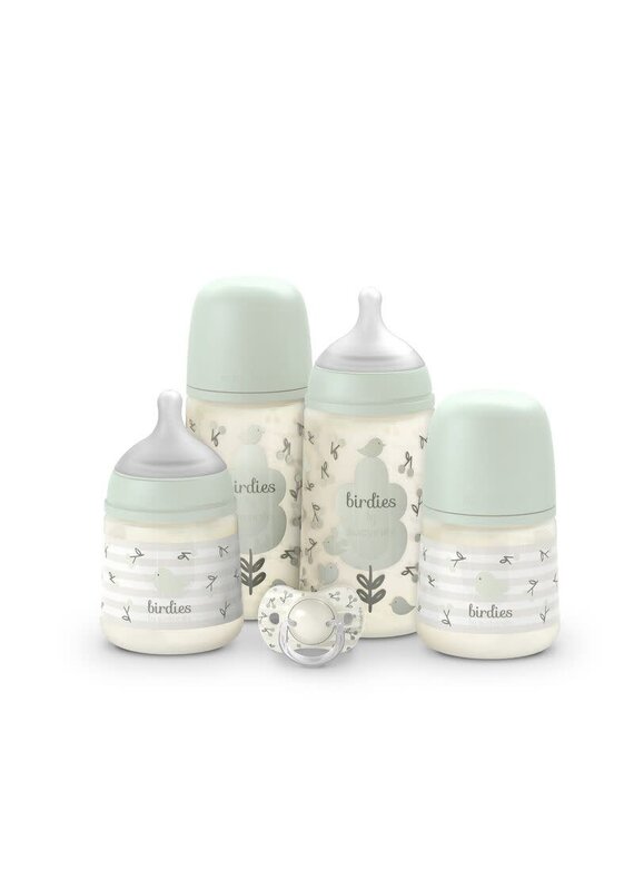suavinex Suavinex- Essential Set-Birdies-fopspeen en flessen-groen