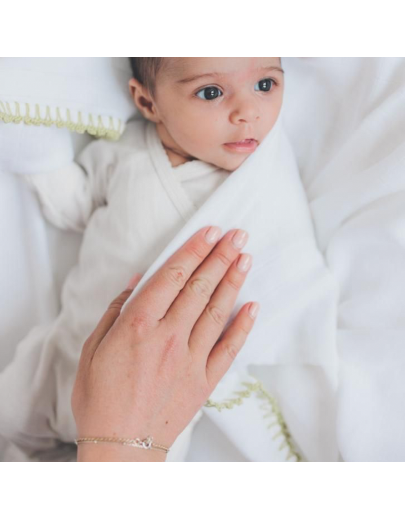 Yaarn Yaarn - muslin swaddle 120x120 wit/beige