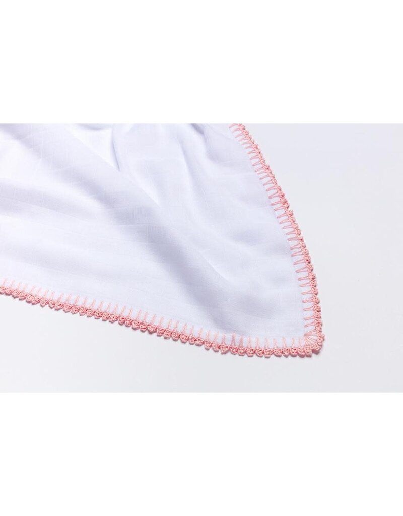 Yaarn Yaarn - muslin swaddle 120x120 wit/blauw