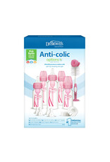 Dr. Brown's Dr. Browns Options+ Anti-colic Bottle | Gifstset Standaard halsfles - roze
