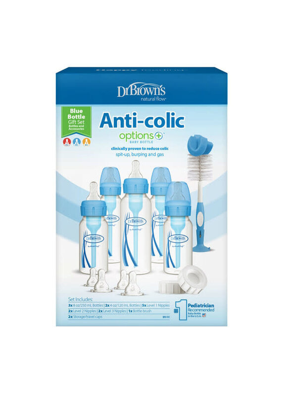 Dr. Brown's Dr. Browns Options+ Anti-colic Bottle | Gifstset Standaard halsfles - blauw