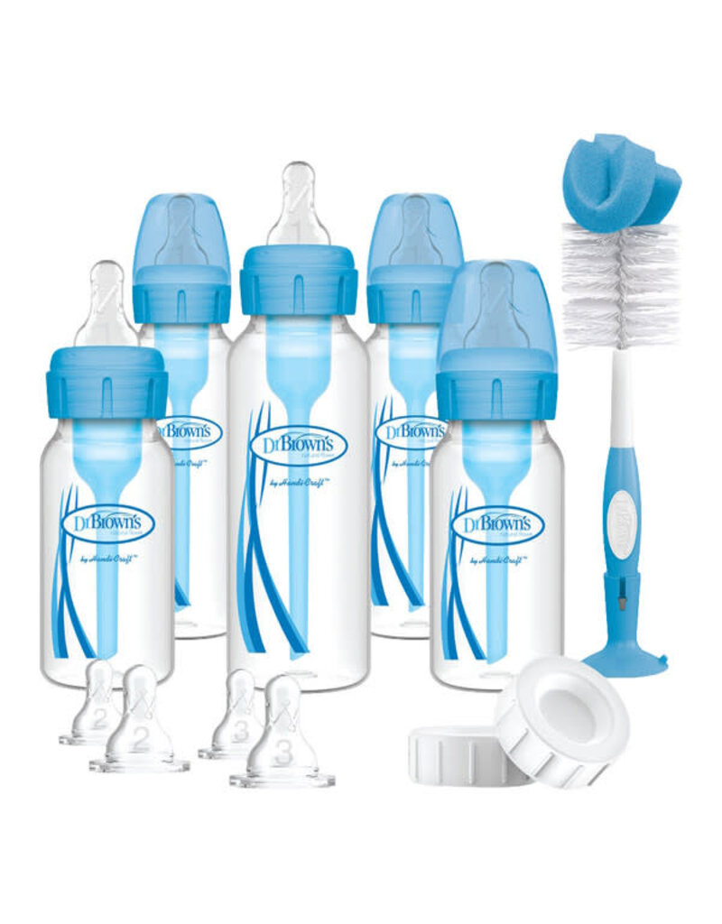 Dr. Brown's Dr. Browns Options+ Anti-colic Bottle | Gifstset Standaard halsfles - blauw