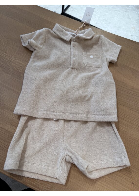 Patachou Patachou - Tweedelig set in spons - Boys beige