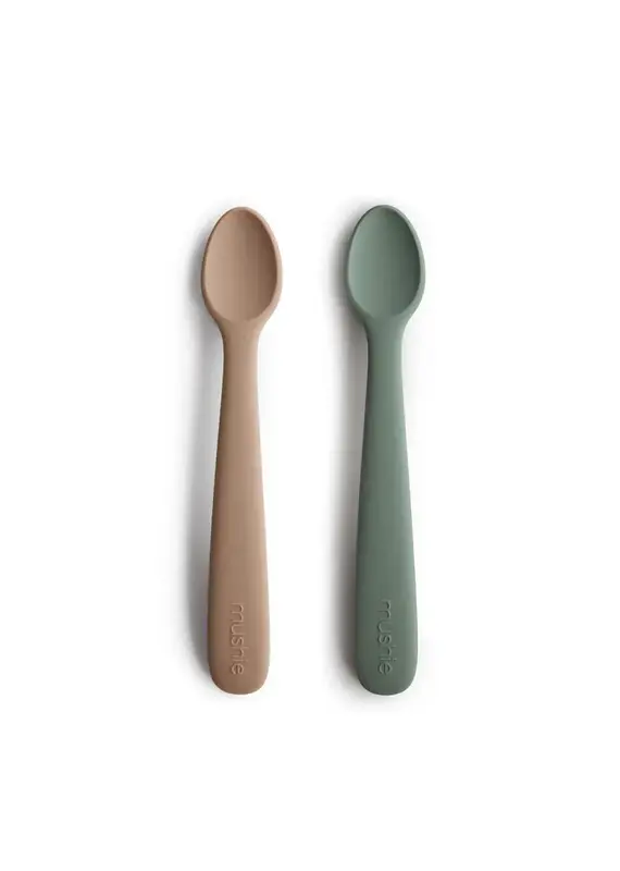 Mushie Mushie - silicone feeding spoons dried thyme/ natural
